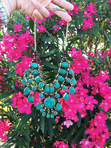 Green Turquoise Statement Necklace