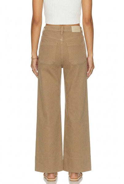 HIGH RISE TUMMY CONTROL GARMENT DYED PALAZZO JEANS
