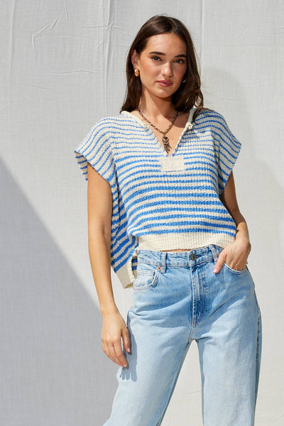 IM8815 - Striped Sleeveless Sweater