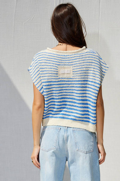 IM8815 - Striped Sleeveless Sweater