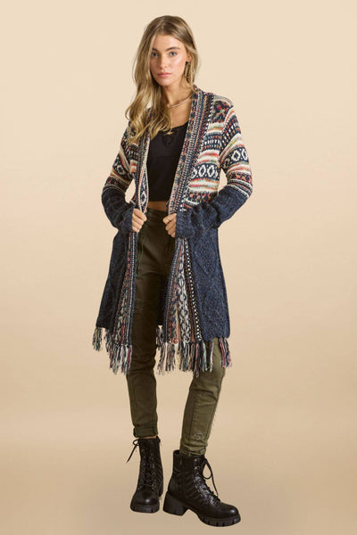 FRINGE AZTEC CARDIGAN