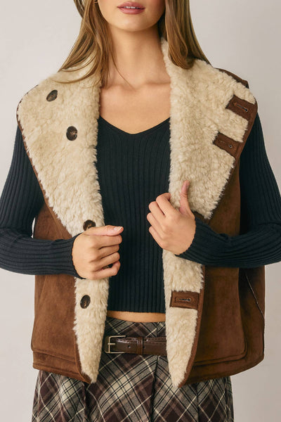 Reversible Faux Shearling Vest