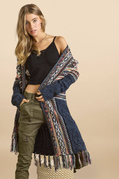 FRINGE AZTEC CARDIGAN