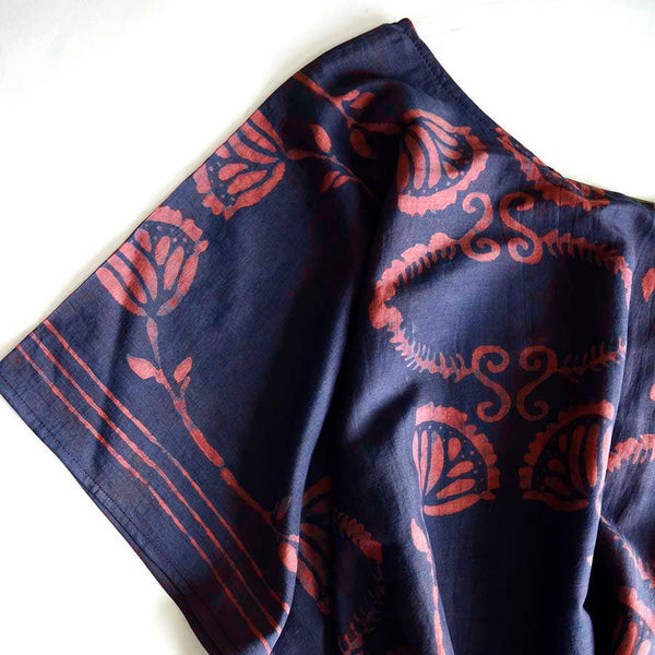 Crop Top: Block Print, Cotton Silk Summer Blouse | Danish