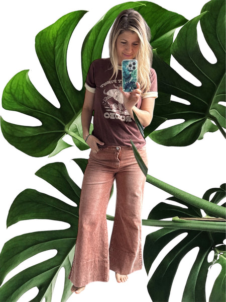 Rust Wide Leg Corduroys