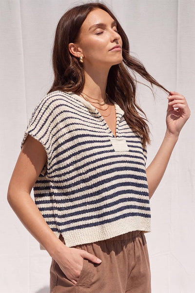 IM8815 - Striped Sleeveless Sweater