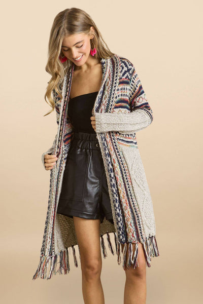 FRINGE AZTEC CARDIGAN
