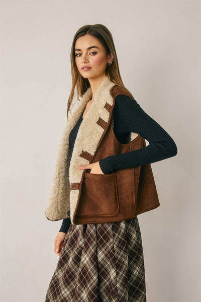 Reversible Faux Shearling Vest