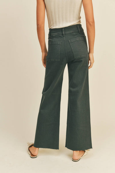 Front pocket wide leg pants