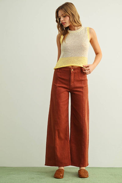 WASHED COLOR STRETCH PANTS