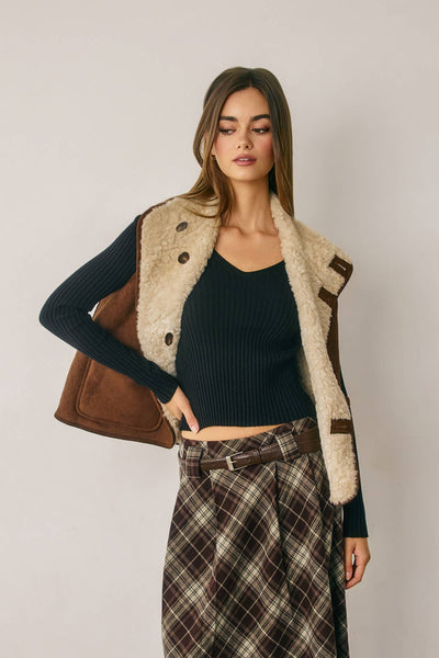Reversible Faux Shearling Vest