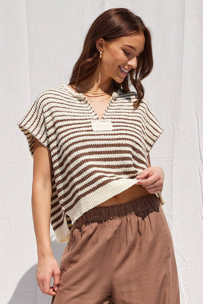 IM8815 - Striped Sleeveless Sweater