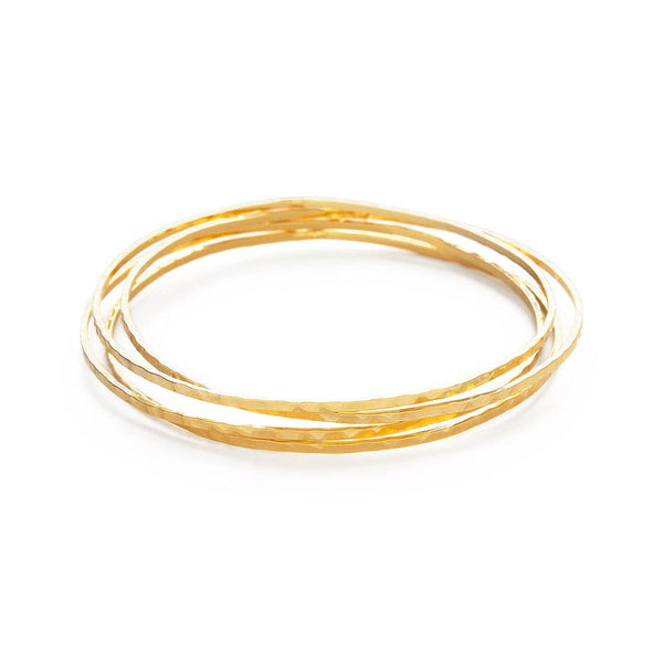 Hammered Bangle- 14k Gold Plated