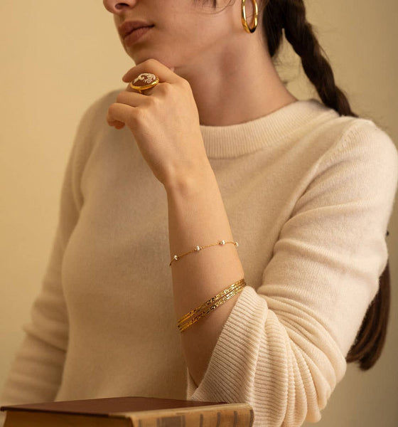 Hammered Bangle- 14k Gold Plated