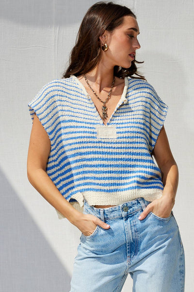 IM8815 - Striped Sleeveless Sweater