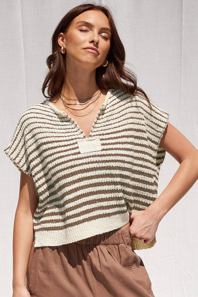 IM8815 - Striped Sleeveless Sweater
