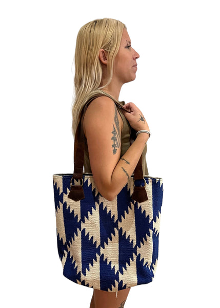 Blockprint Pyramid Shoulder Bag