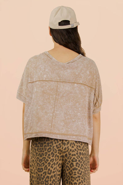 NT11429-Mineral Washed Oversized Crop Comfy Knit Top