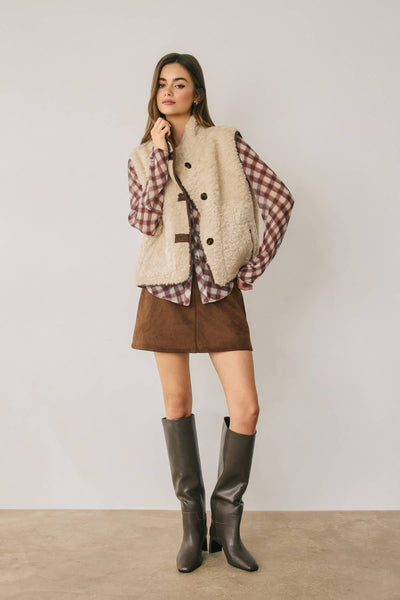 Reversible Faux Shearling Vest