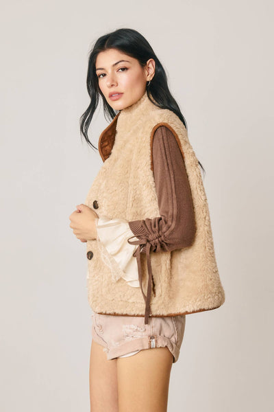 Reversible Faux Shearling Vest