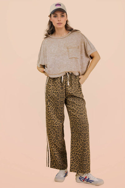 NT11429-Mineral Washed Oversized Crop Comfy Knit Top