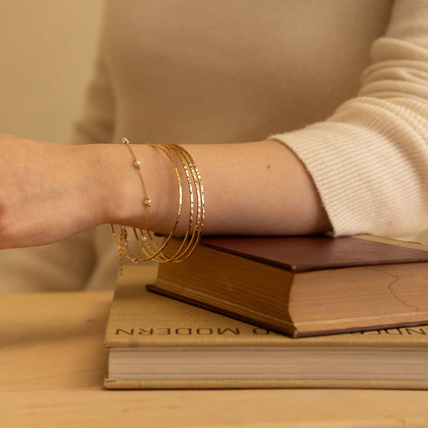Hammered Bangle- 14k Gold Plated
