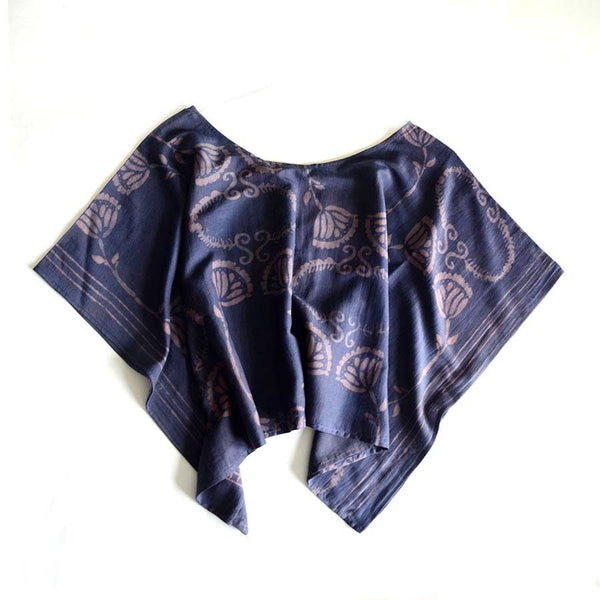Crop Top: Block Print, Cotton Silk Summer Blouse | Danish