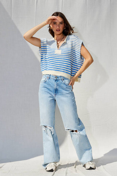 IM8815 - Striped Sleeveless Sweater