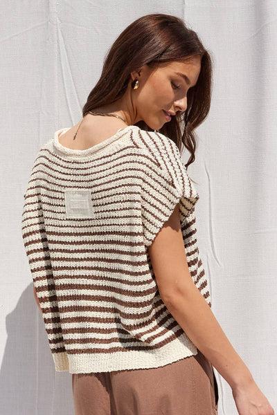 IM8815 - Striped Sleeveless Sweater