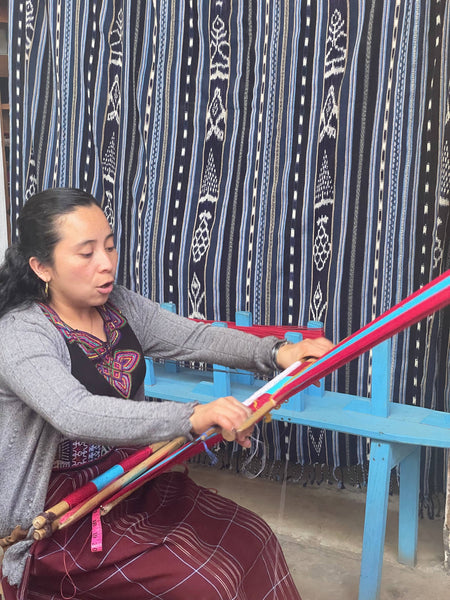 Handwoven light kimono shawl (navy)
