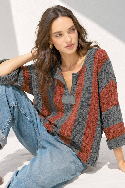 IM8711 - Vertical Striped Sweater