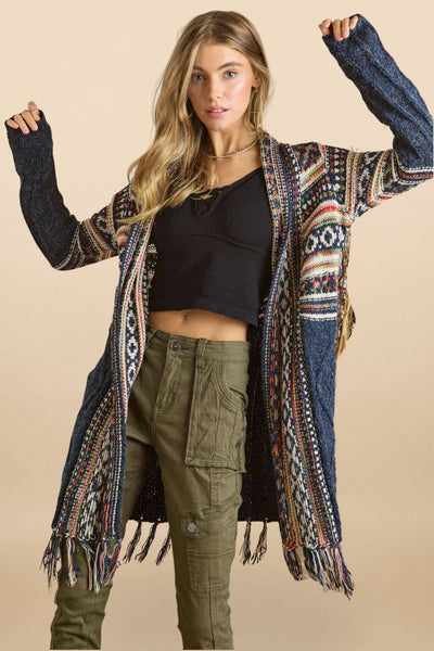 FRINGE AZTEC CARDIGAN