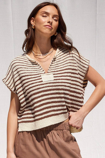 IM8815 - Striped Sleeveless Sweater