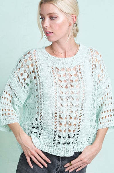 Mint to be- Crochet knit top 🌿