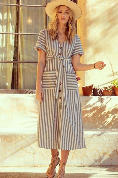 Stripe & Pockets Dress 🌿