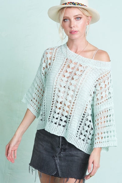 Mint to be- Crochet knit top 🌿