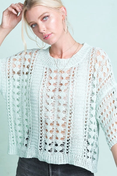 Mint to be- Crochet knit top 🌿