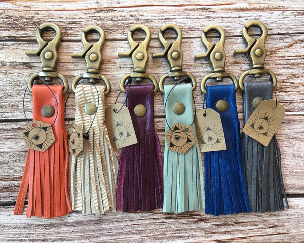 Leather Tassel Keychains -