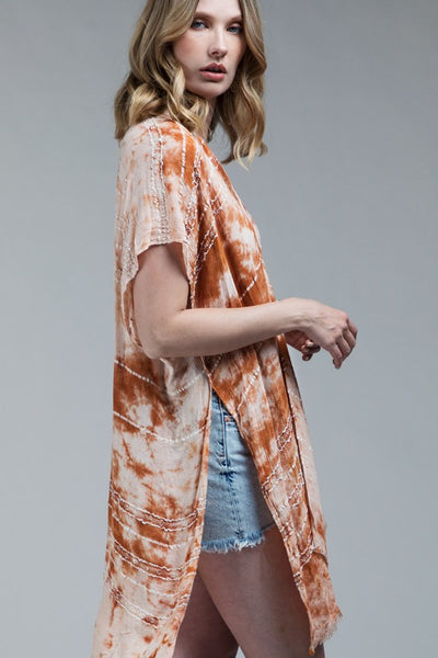 Tie Dye Rust Kimono