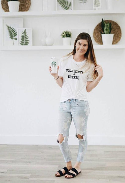 Good Vibes + Coffee Tee - Mama Bird And Co!