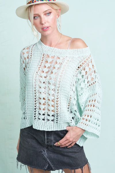 Mint to be- Crochet knit top 🌿