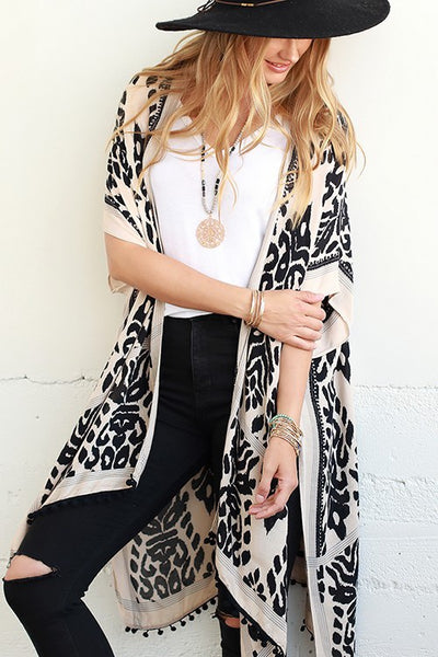 Pom Pom Tile Print Kimono 💗 2 Colors