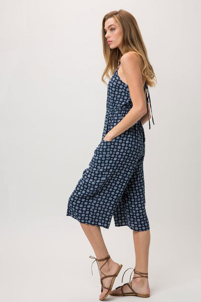 Navy Jumpsuit with tile print!