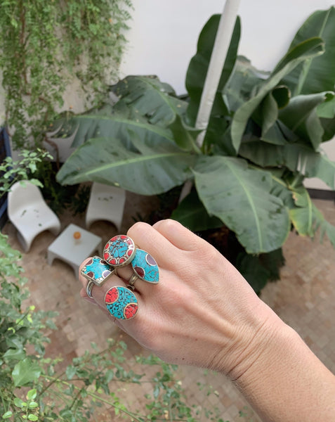 Mosaic Turq + Coral -Made in Morocco!